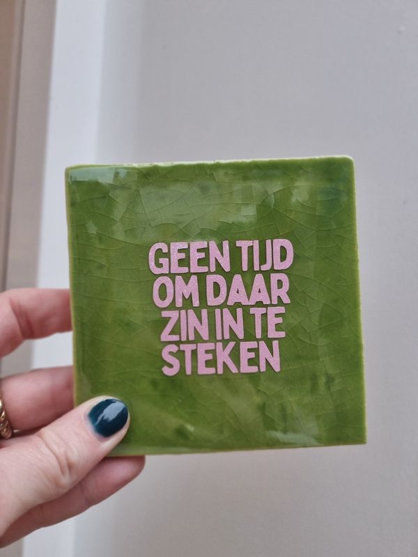 Quote tegel shrek Geen tijd om daar zin in te steken roze glitter holo