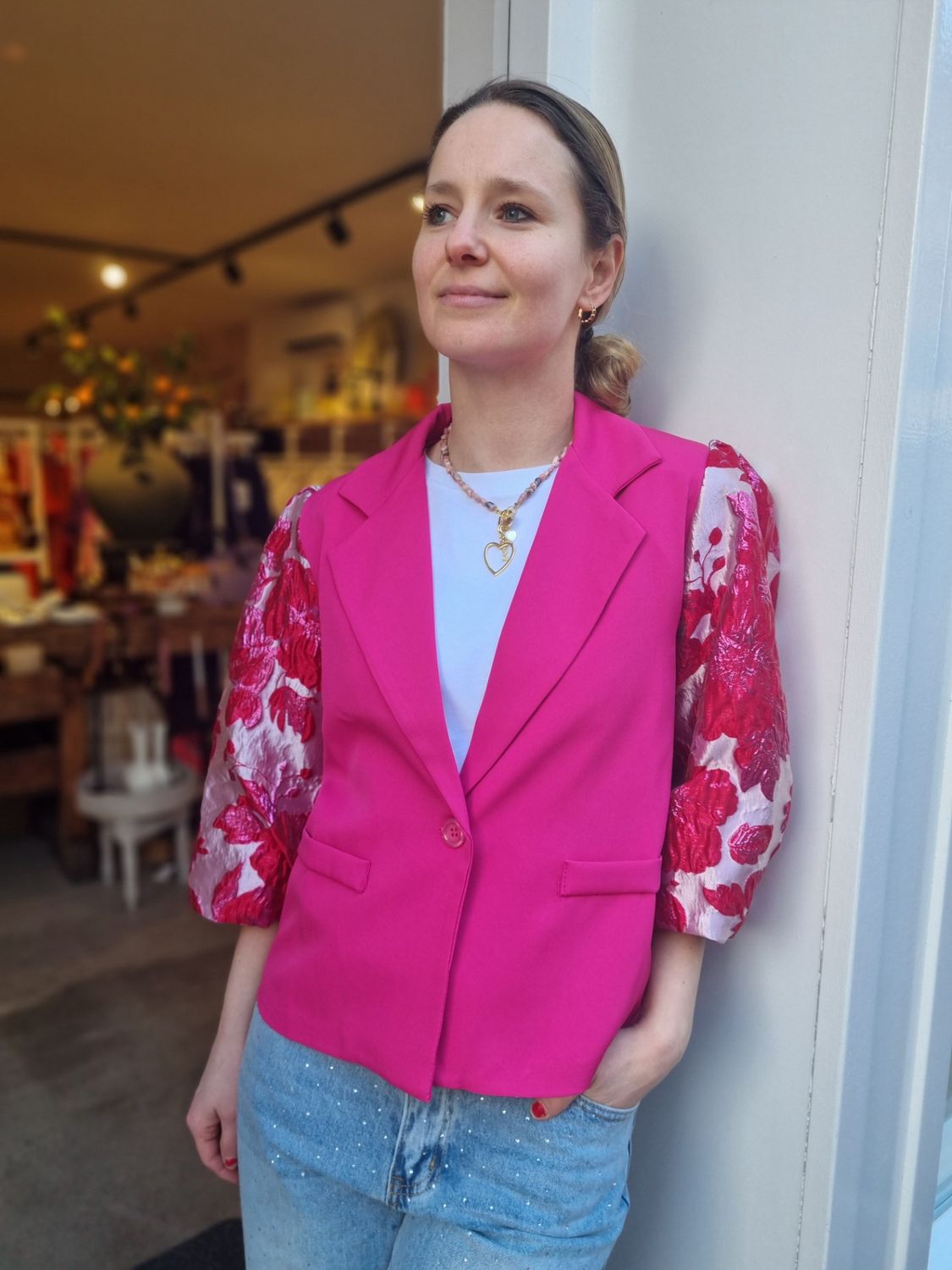 Blazer Celeste fuchsia