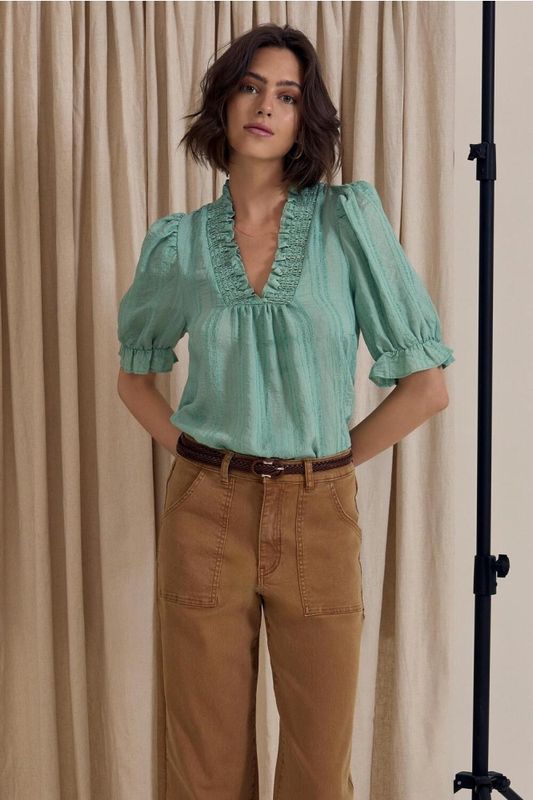 Peppercorn PCGry Short Blouse