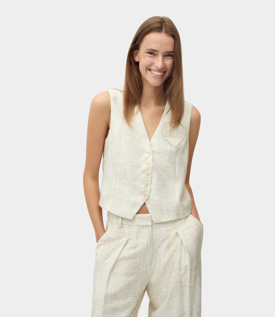 Gilet Flavio-M Oyster Valana Print