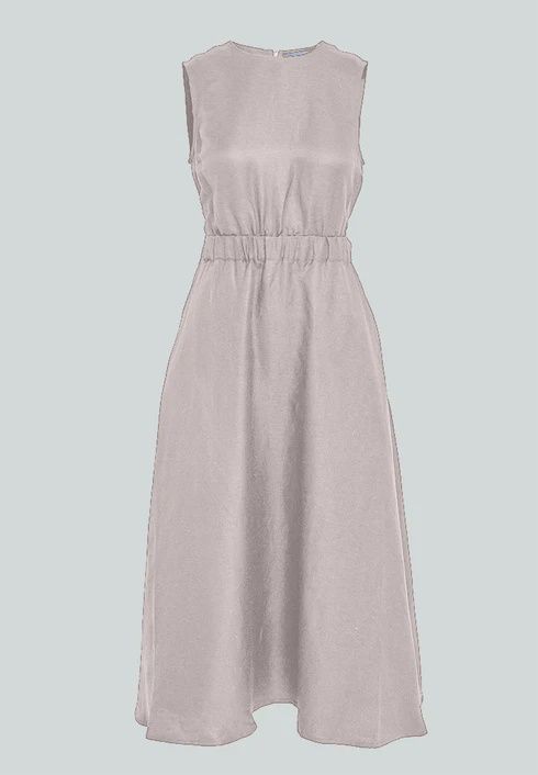 Minus MSSabbi Midi Linen Dress Nomad Sand Melange