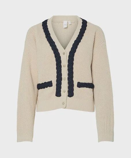 YASARINA LS KNIT CARDIGAN Grey