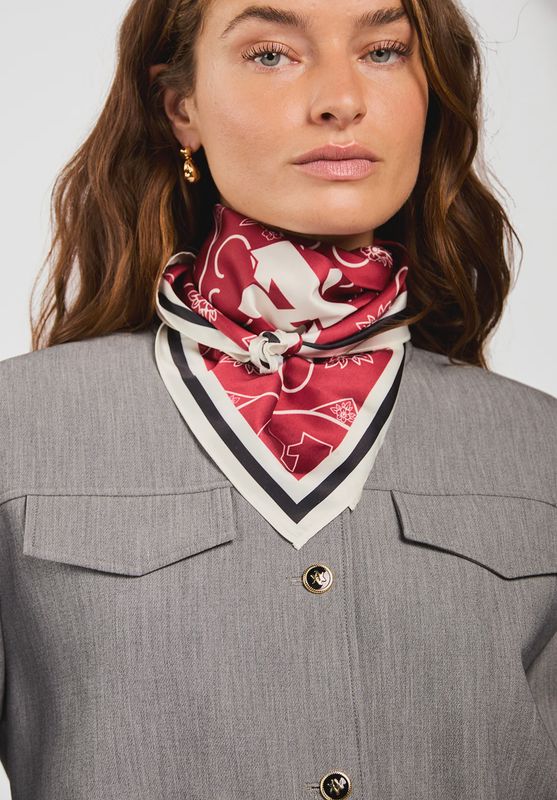 AAIKO SCARF PES RED DAHLIA