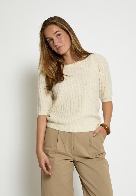 Peppercorn Kira Knit Blouse Whitecap Grey