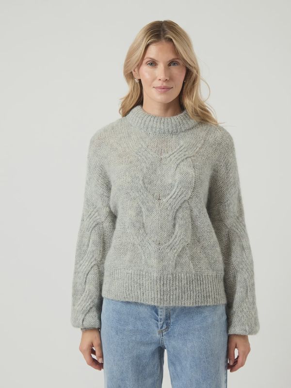 YASLURIS LS WOOL BLEND KNIT PULLOVER Grey