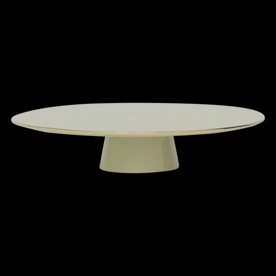 Good Morning cake stand plate green