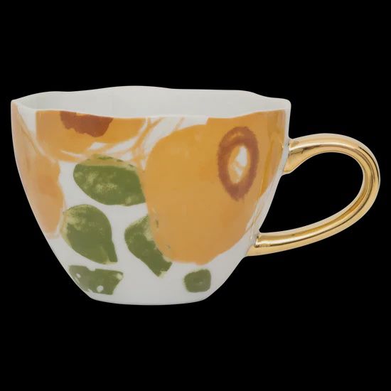 Plate Floral Art caramel