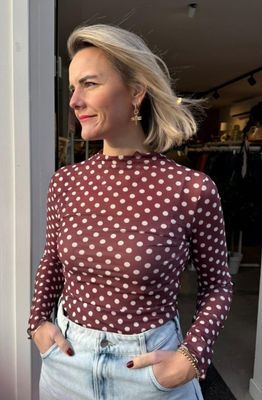 Mesh top Lizzy bordeaux stip