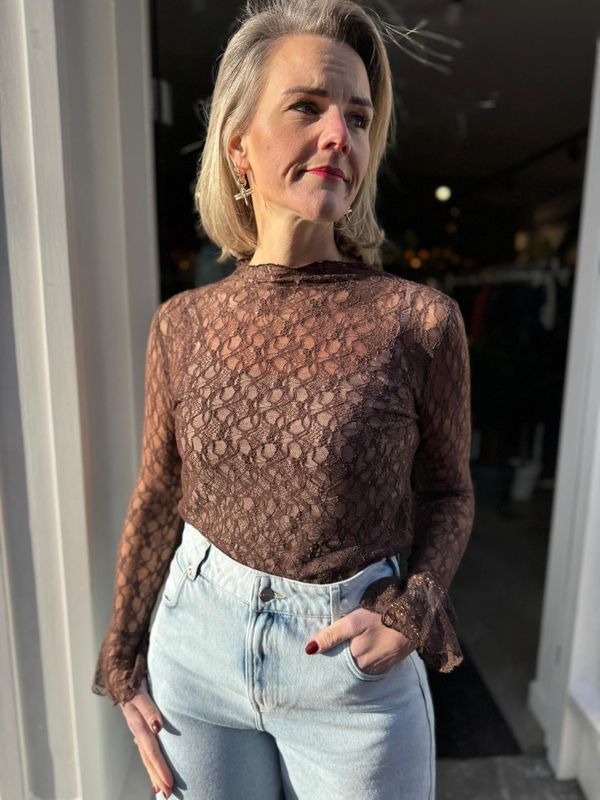 Mesh top Guusje bruin