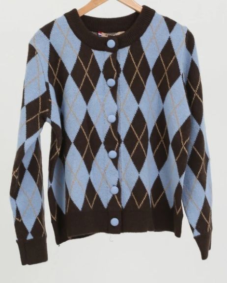 Vest Colette bruin/blauw one size