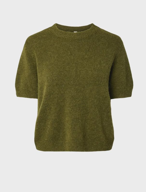 YASJOHI SS WOOL BLEND PULLOVER S. NOOS Fir Green