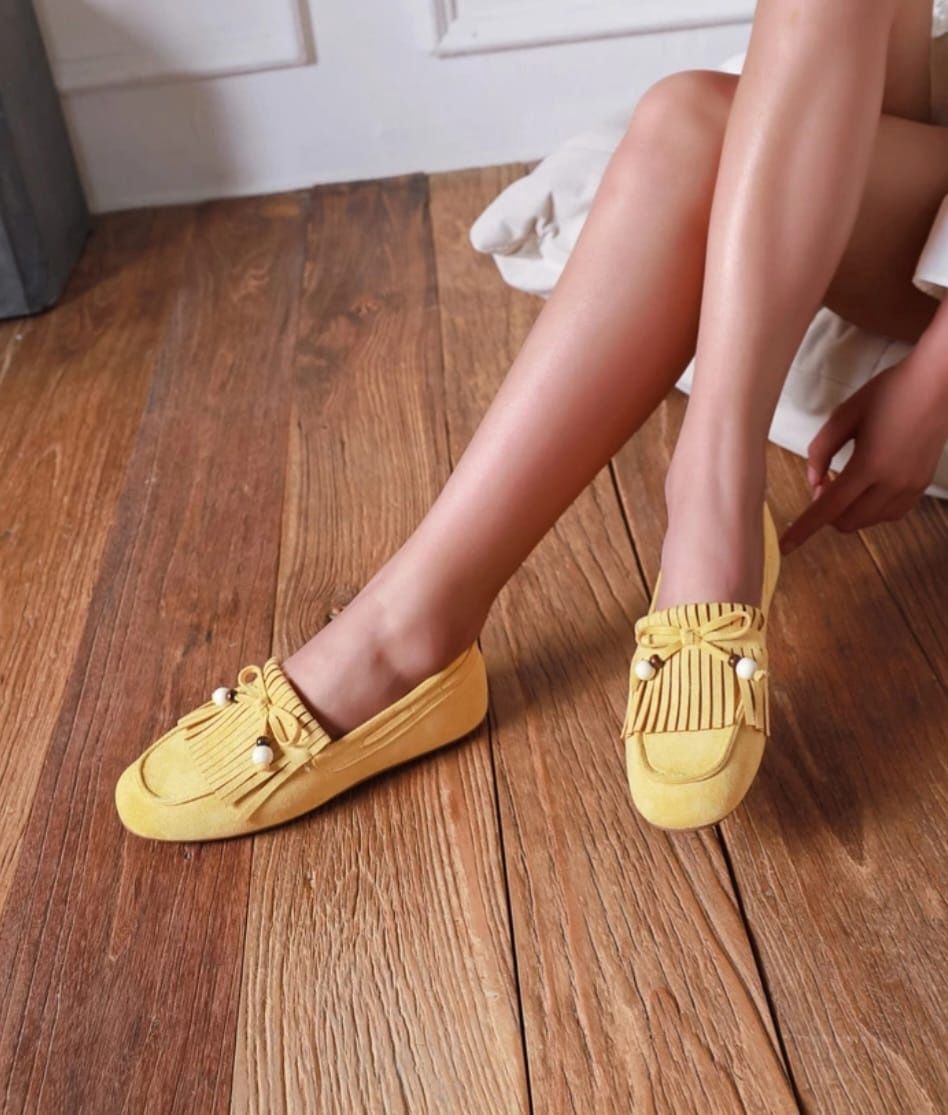 Loafer Lilou geel kraaltjes