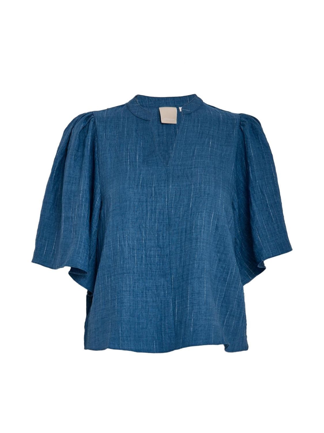 Peppercorn PCGaby Pinstripe Top Mid-blue Denim