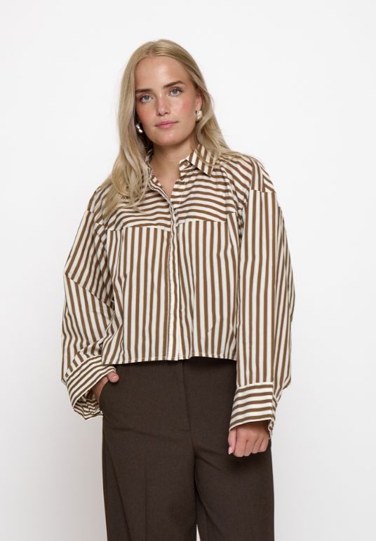 Peppercorn PCSadie Shirt Shirt Toffee Stripe