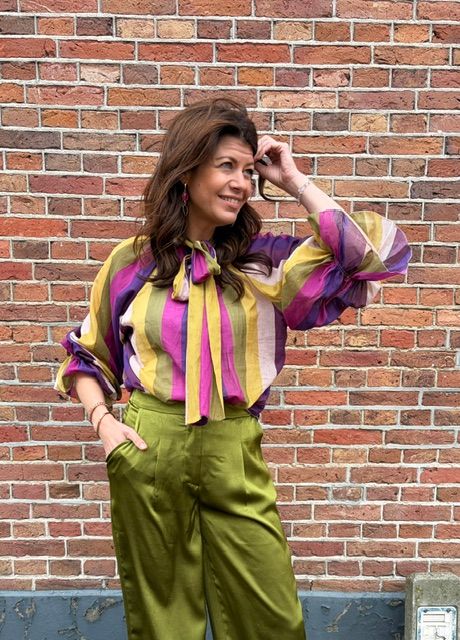 Blouse Leonoor multi paars one size