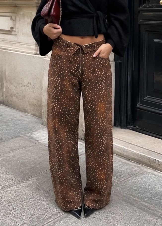 Jeans Gigi print bruin