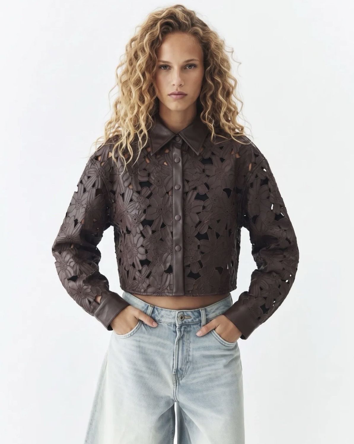 Leatherlook blouse Vivienne plum
