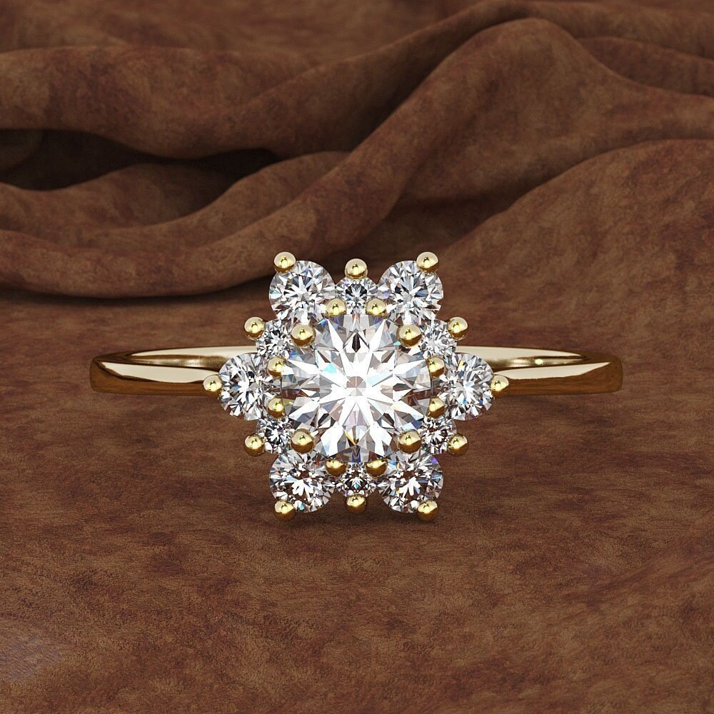 Anillo de diamante Hexagonal de estilo caliente transfronterizo de Changying