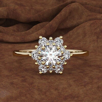 Anillo de diamante Hexagonal de estilo caliente transfronterizo de Changying
