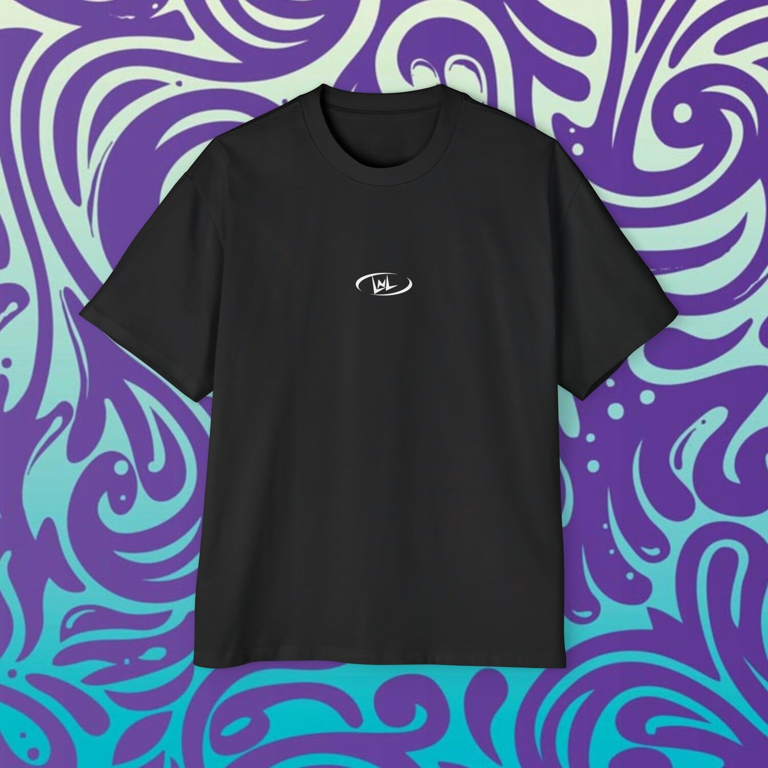 LNL Front Logo With Back Writing Men&#39;s Heavy Oversized Tee