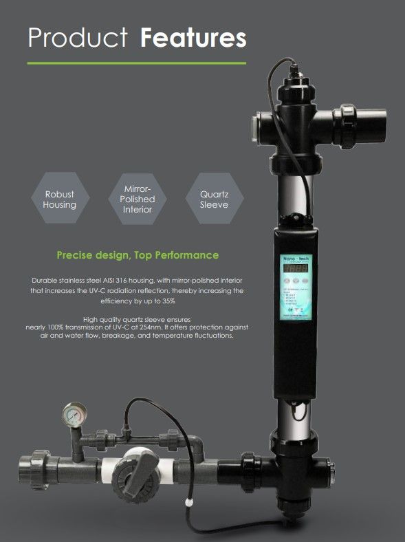 NanoTech UV-C Ozone NT-UV87-TO POOL VOLUME 90000 LITRES