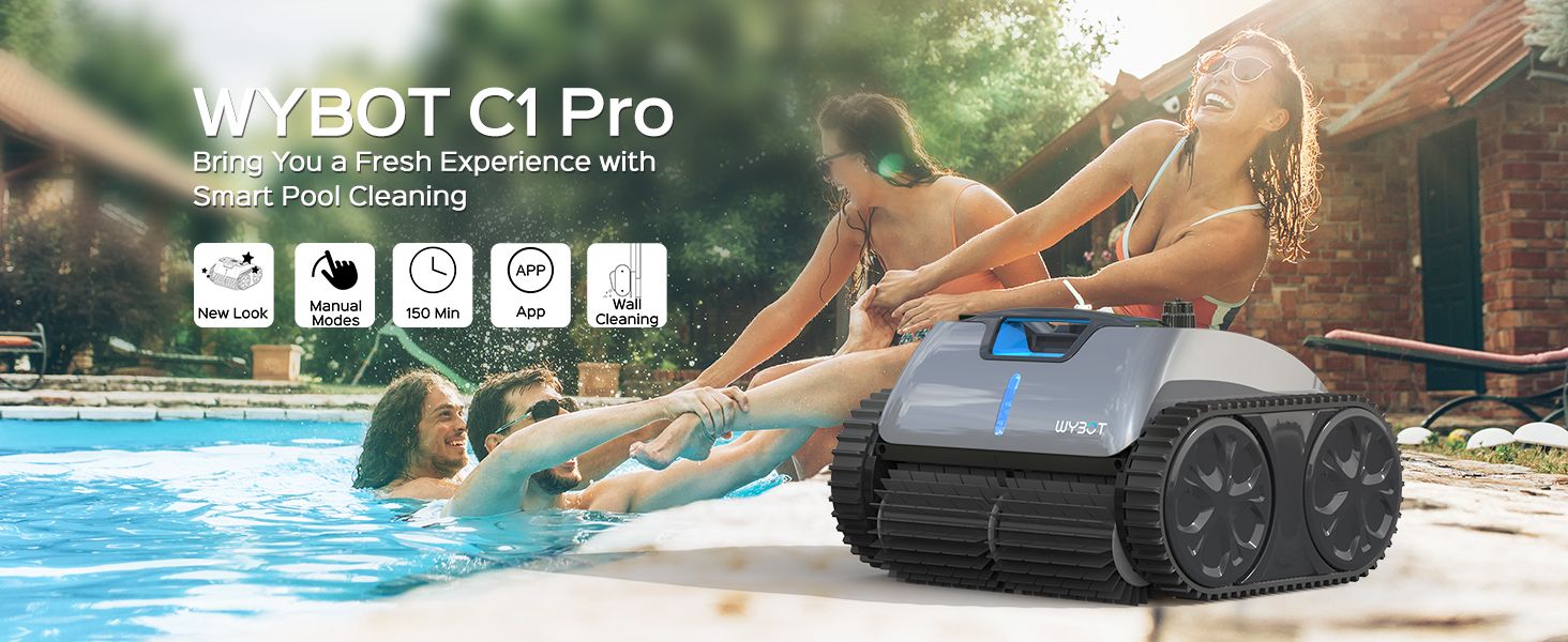 WYBOT C1MAX Cordless Robotic Cleaner - 3hr runtime