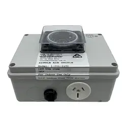 Single Outlet 15amp Air Switch Box c/w Time Clock Single Outlet 15amp Air Switch Box c/w Time Clock