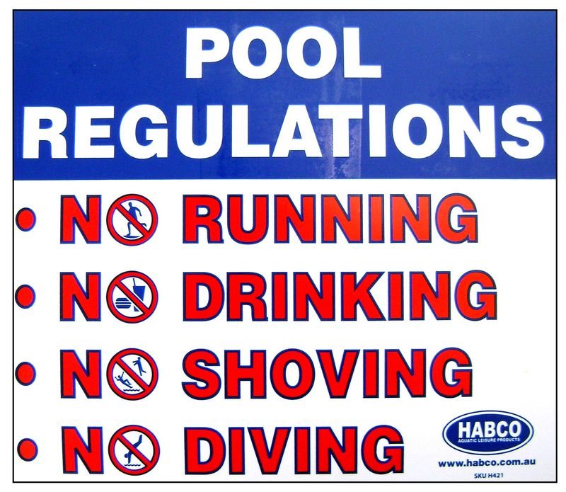“Pool Regulations” Sign “Pool Regulations” Sign