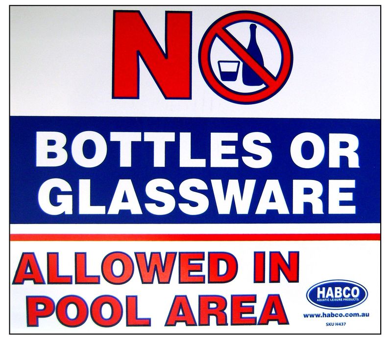 “No Bottles/Glass” Sign “No Bottles/Glass” Sign