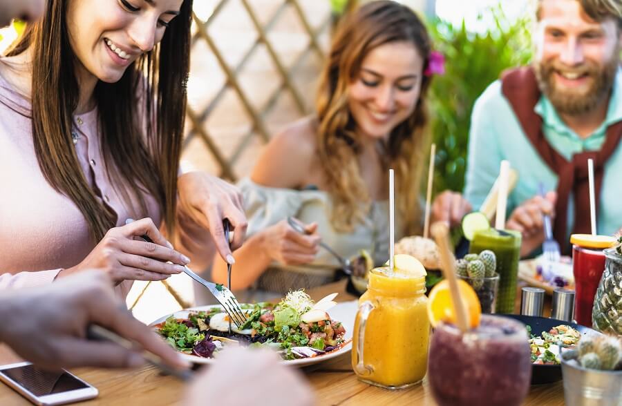 People Eating Balanced Meals
