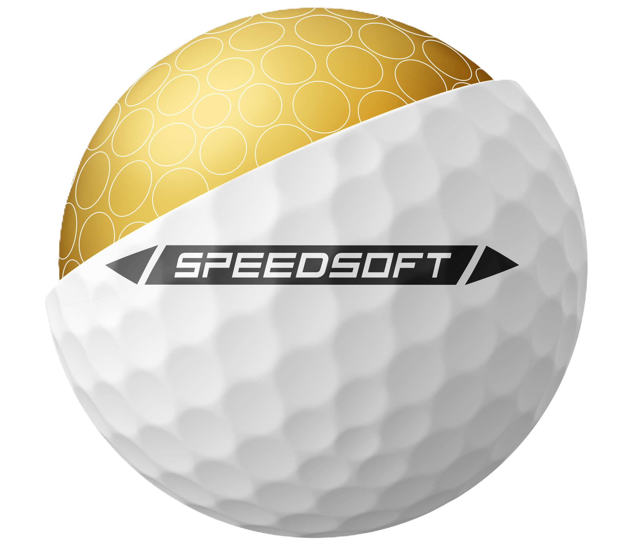 Two-piece golf ball, featuring a solid core and durable cover for enhanced distance and durability, ideal for golfers seeking a balance of performance and value