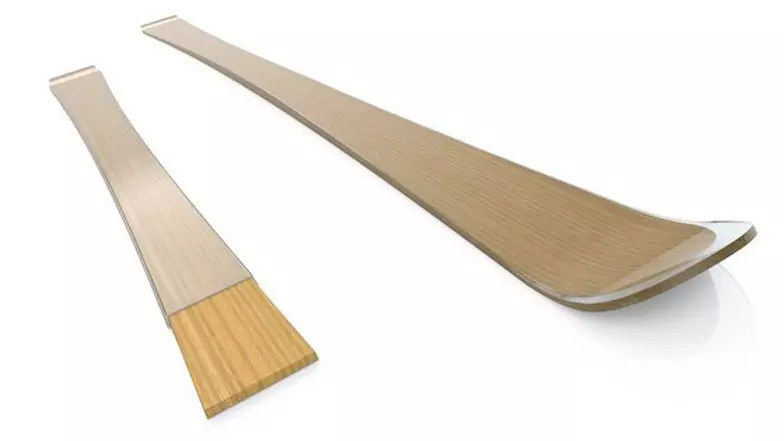 Downhill alpine ski wood core