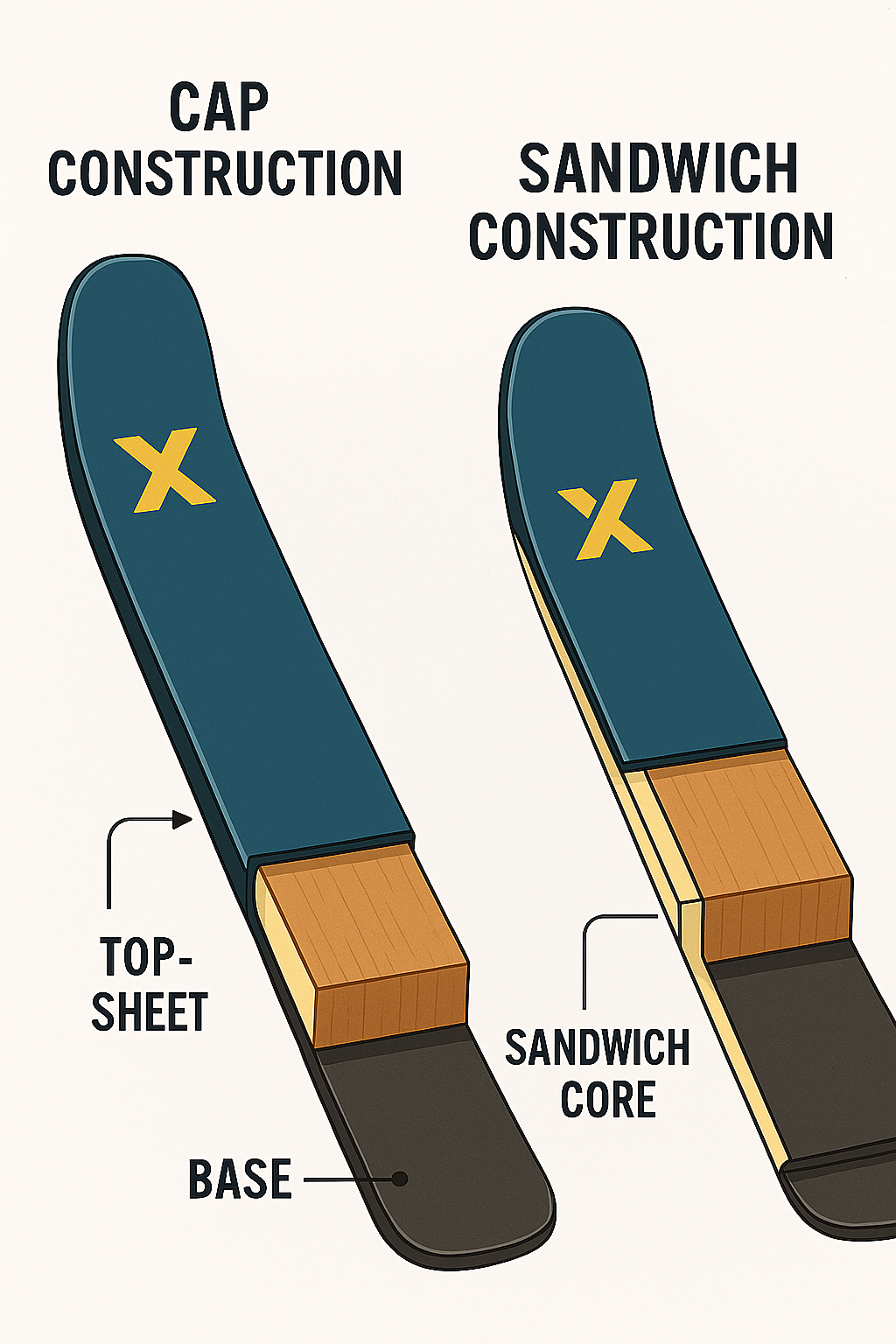 Downhill alpine ski sidewall