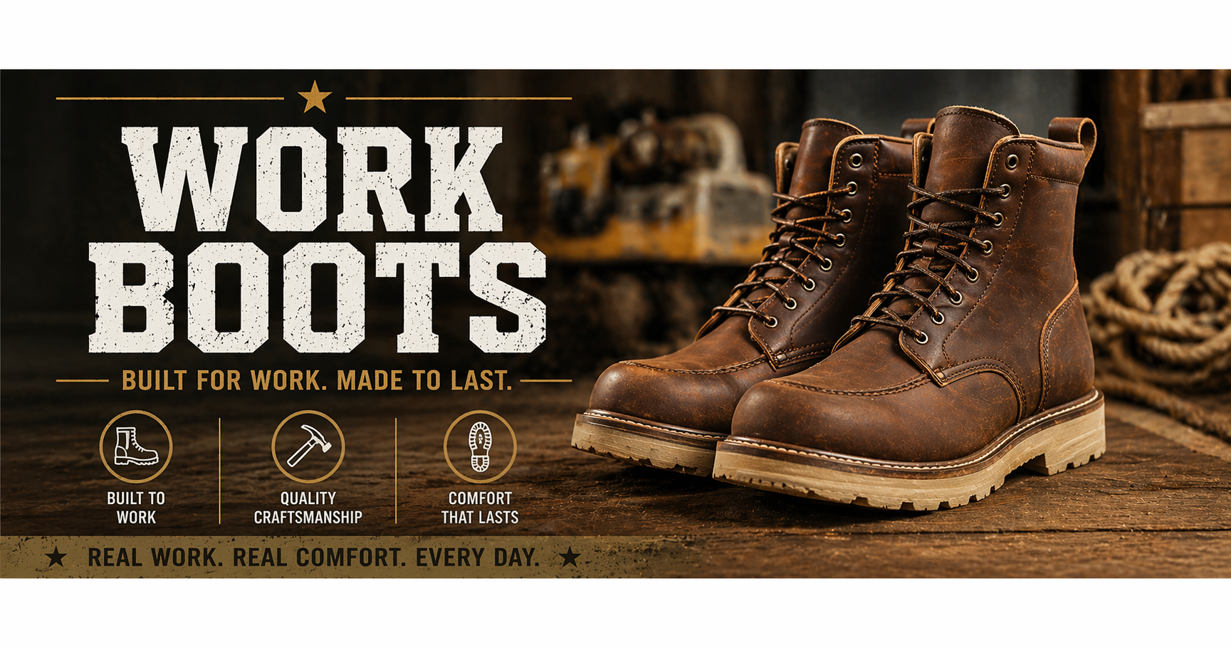 Work boots built for tough jobs and all-day comfort