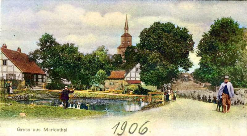 zdjecie-baniewic-marienthal-z-1906-roku-widok-na-staw-i-kosciol
