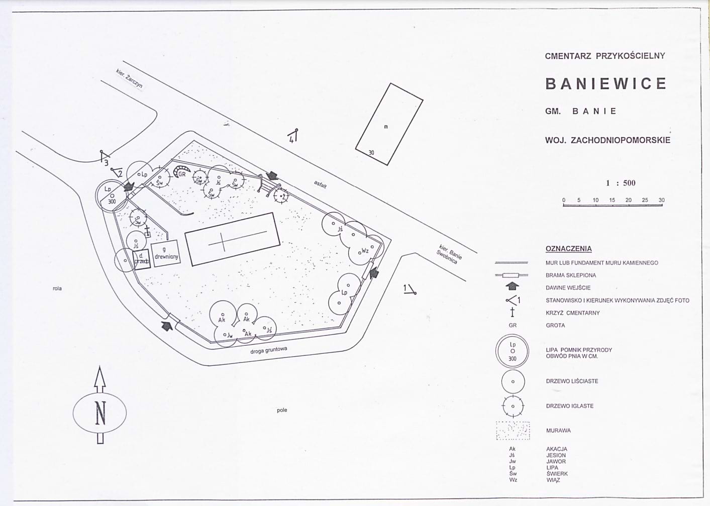 plan-przedstawiajacy-usytuowanie-murow-cmentarza-i-kosciola-w-baniewicach