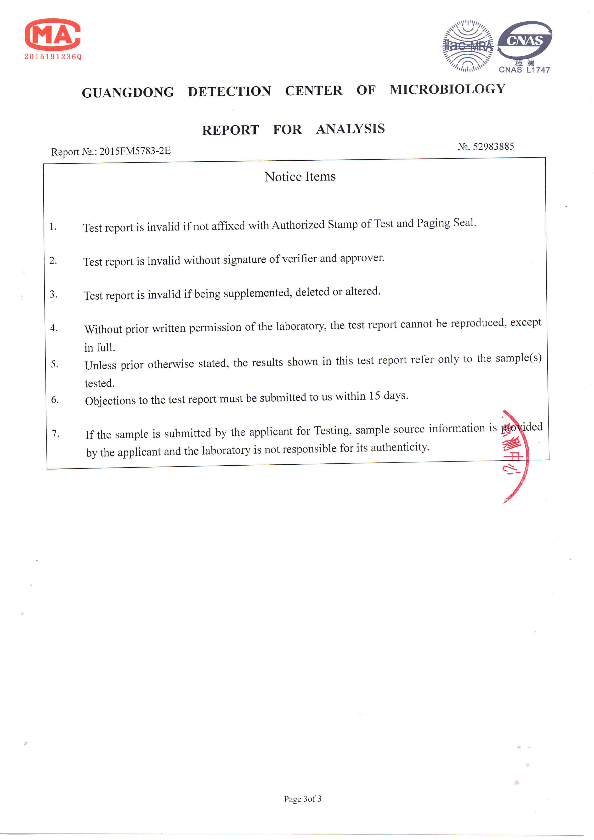 Breathe Safe VOCs Test Results Page 3