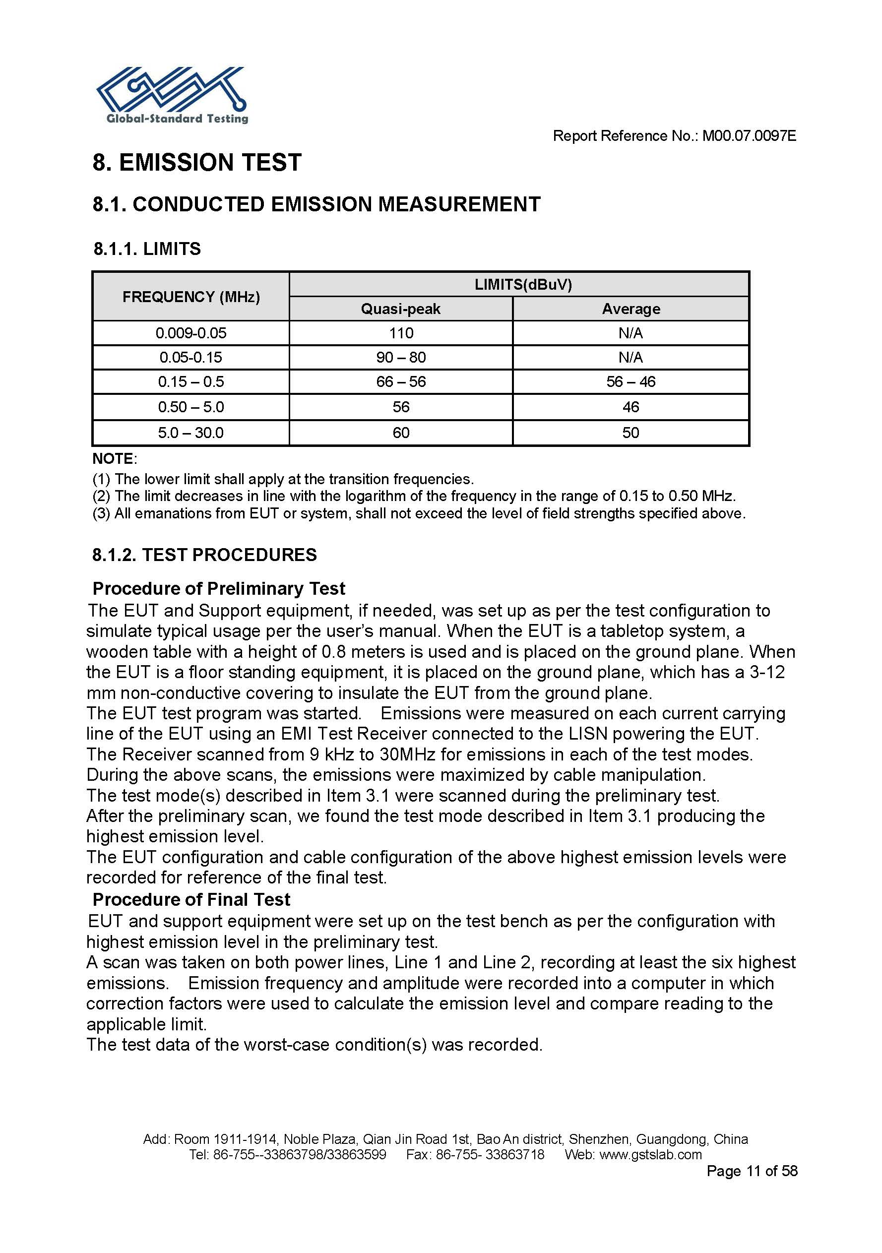 Sauna Fix EU CE EMC test report page 11 of 58