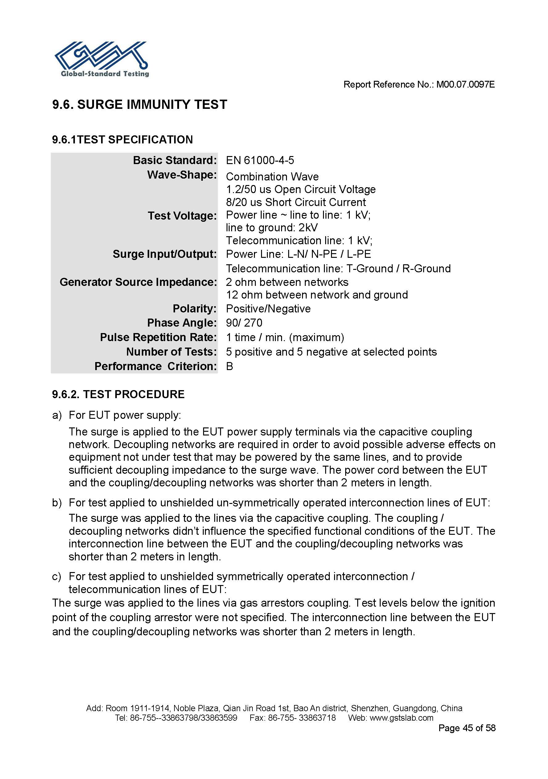 Sauna Fix EU CE EMC test report page 45 of 58