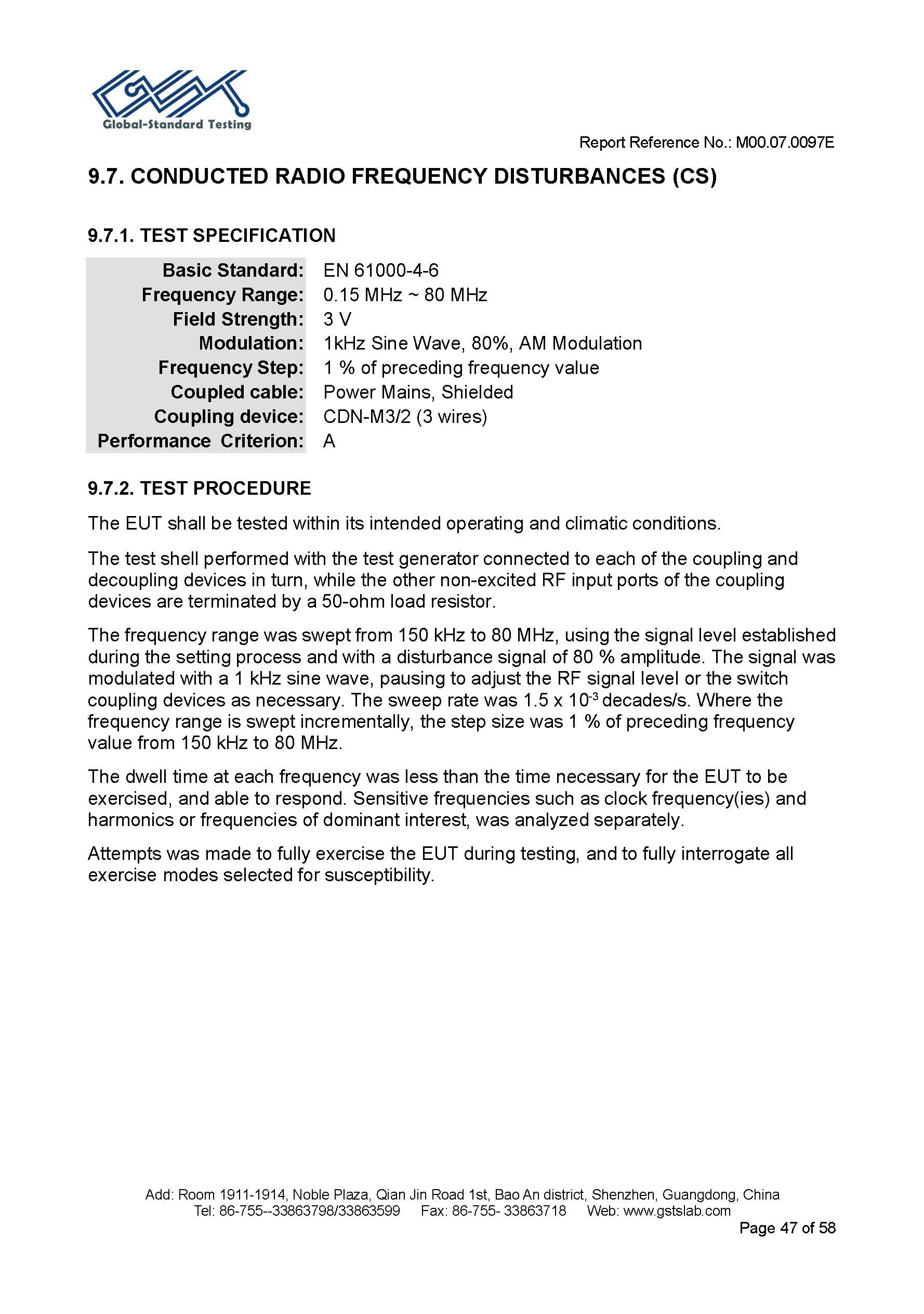 Sauna Fix EU CE EMC test report page 47 of 58