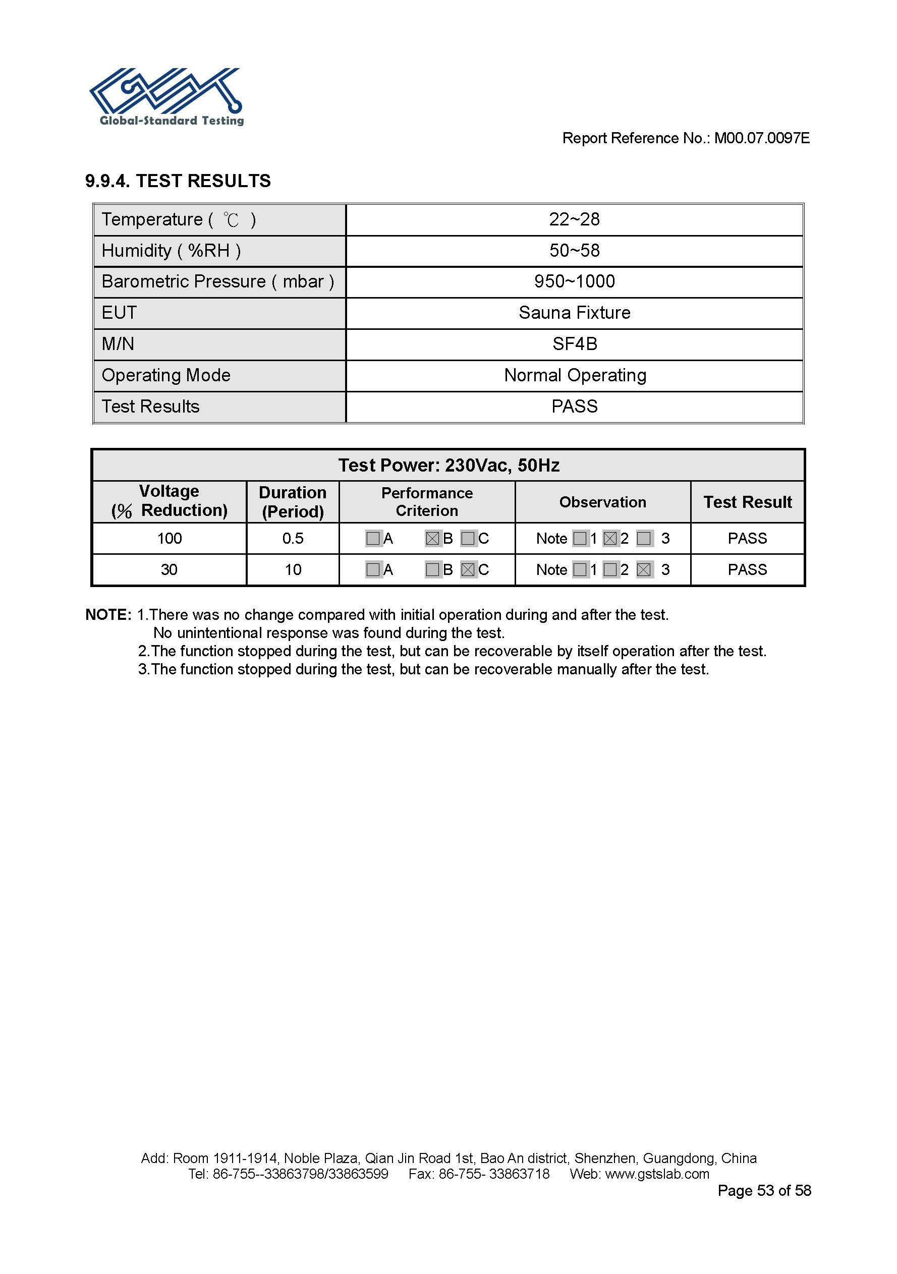 Sauna Fix EU CE EMC test report page 53 of 58