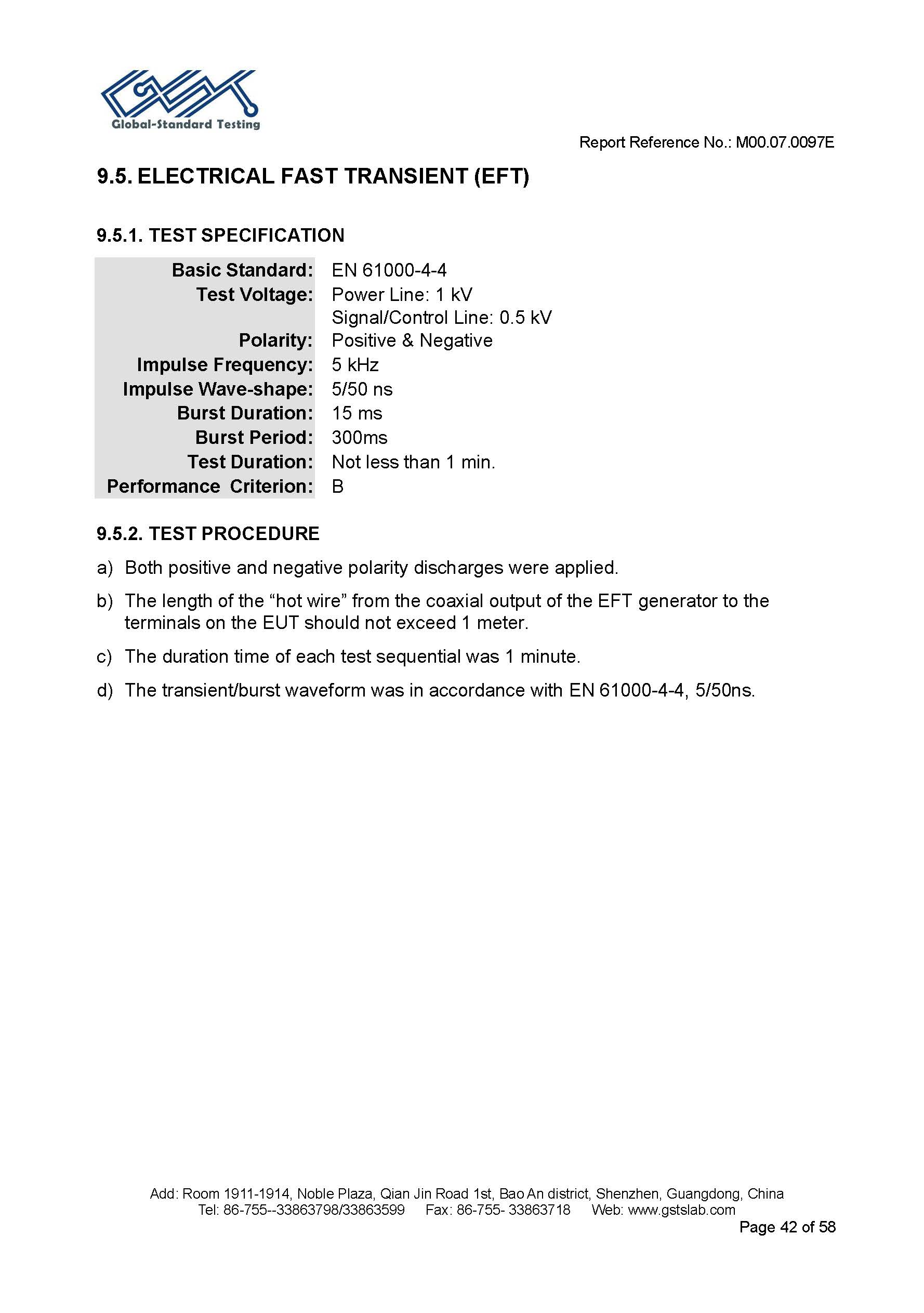 Sauna Fix EU CE EMC test report page 42 of 58