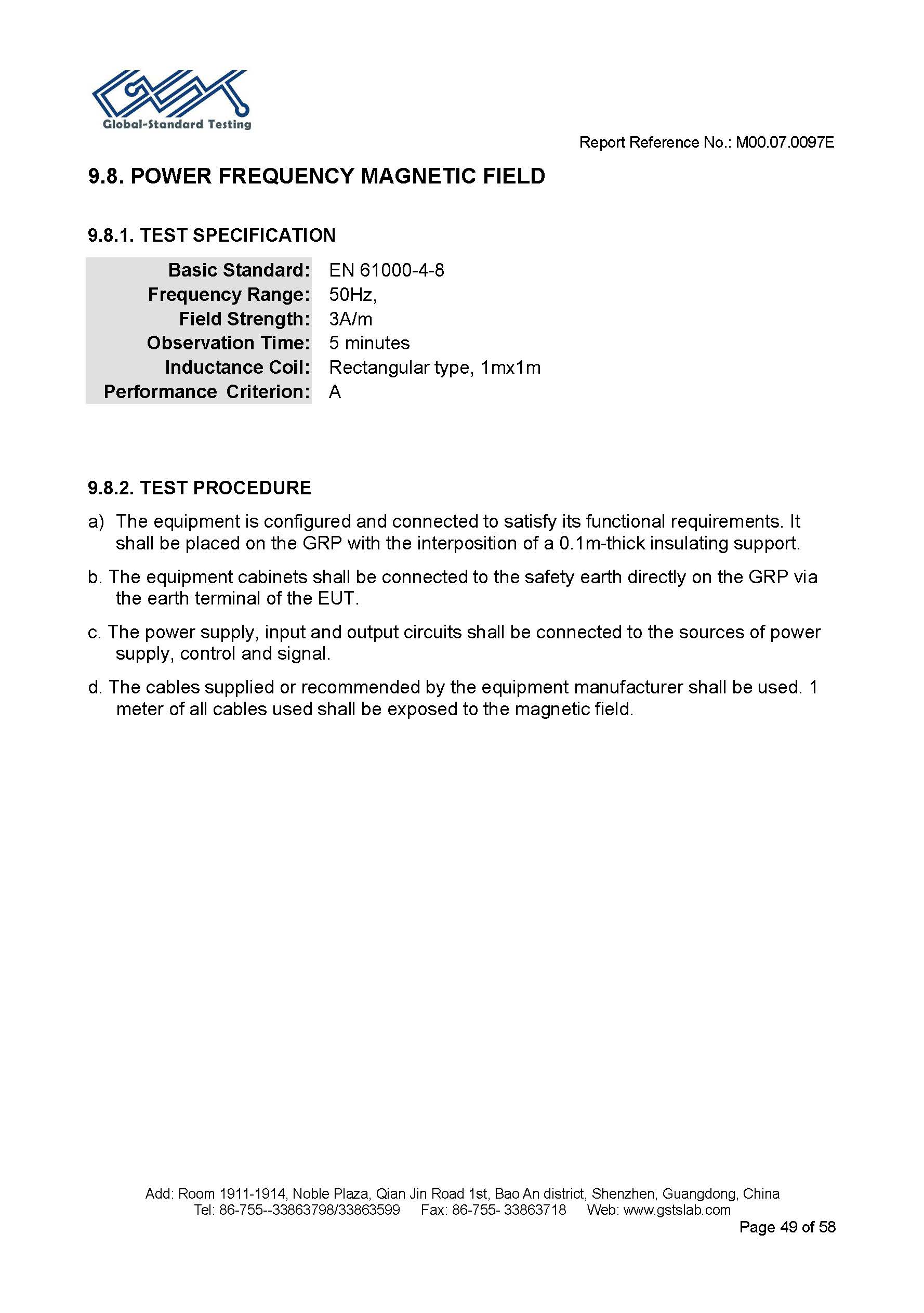Sauna Fix EU CE EMC test report page 49 of 58