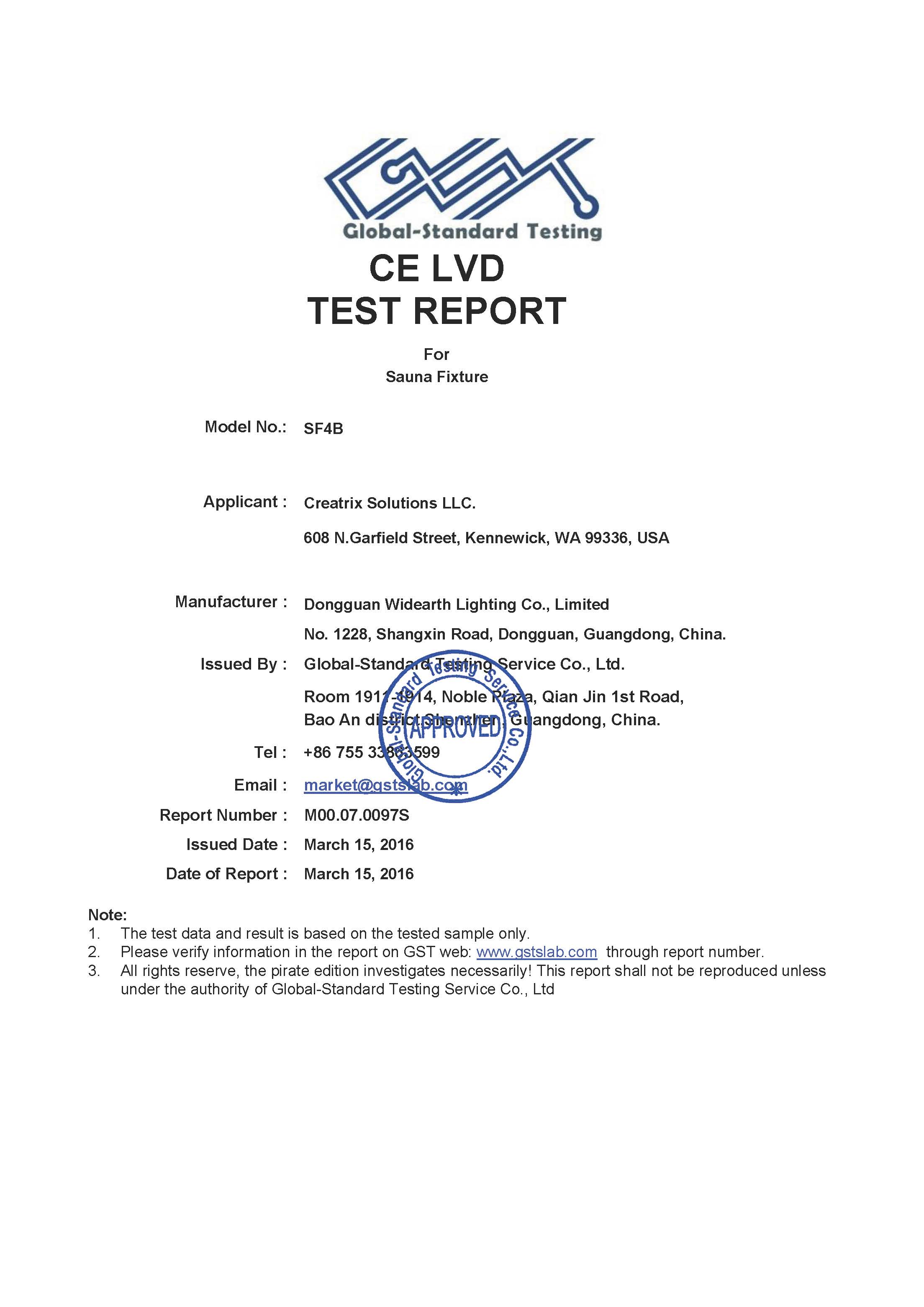 EU LVD test report page 1