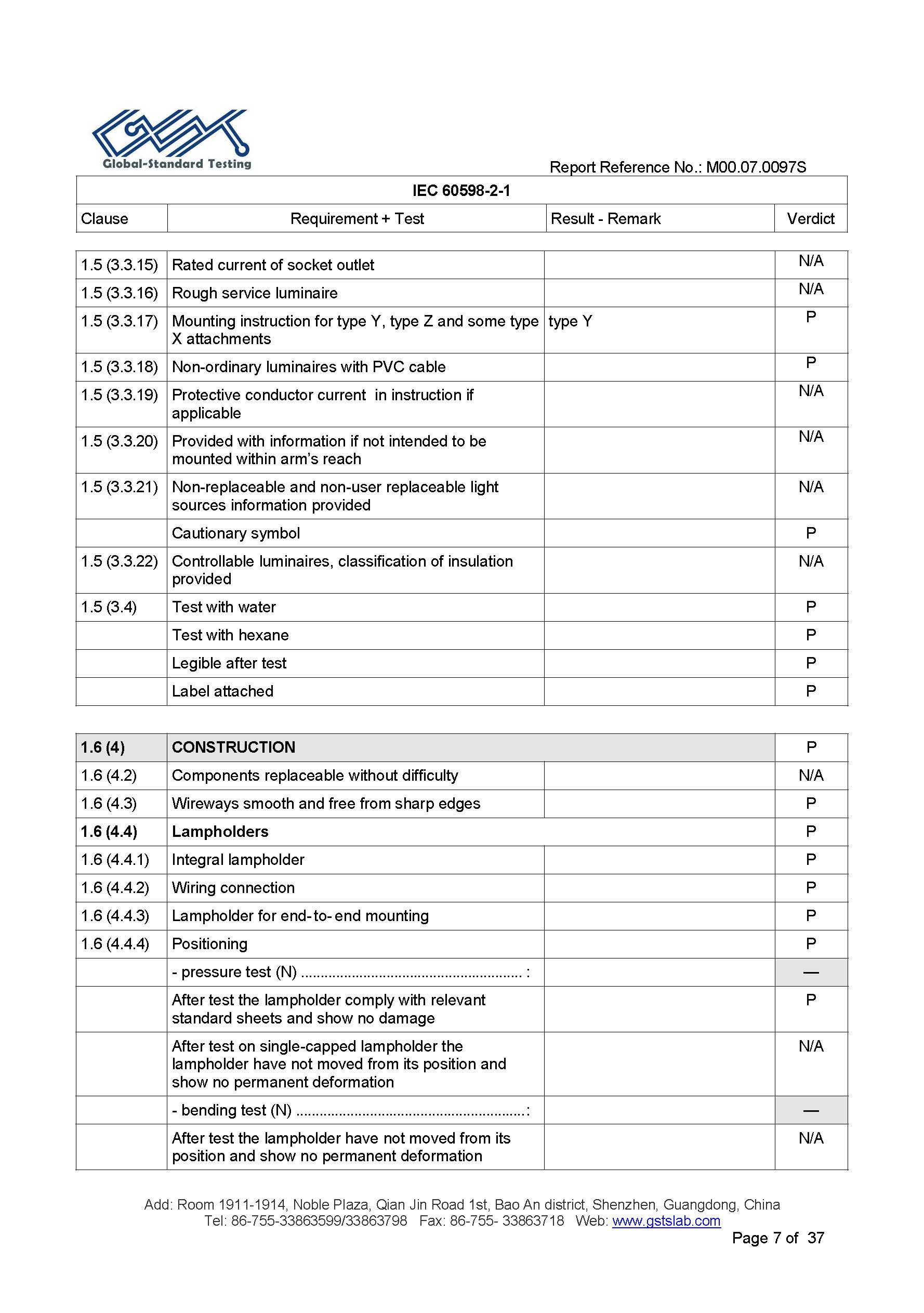 EU LVD test report page 7