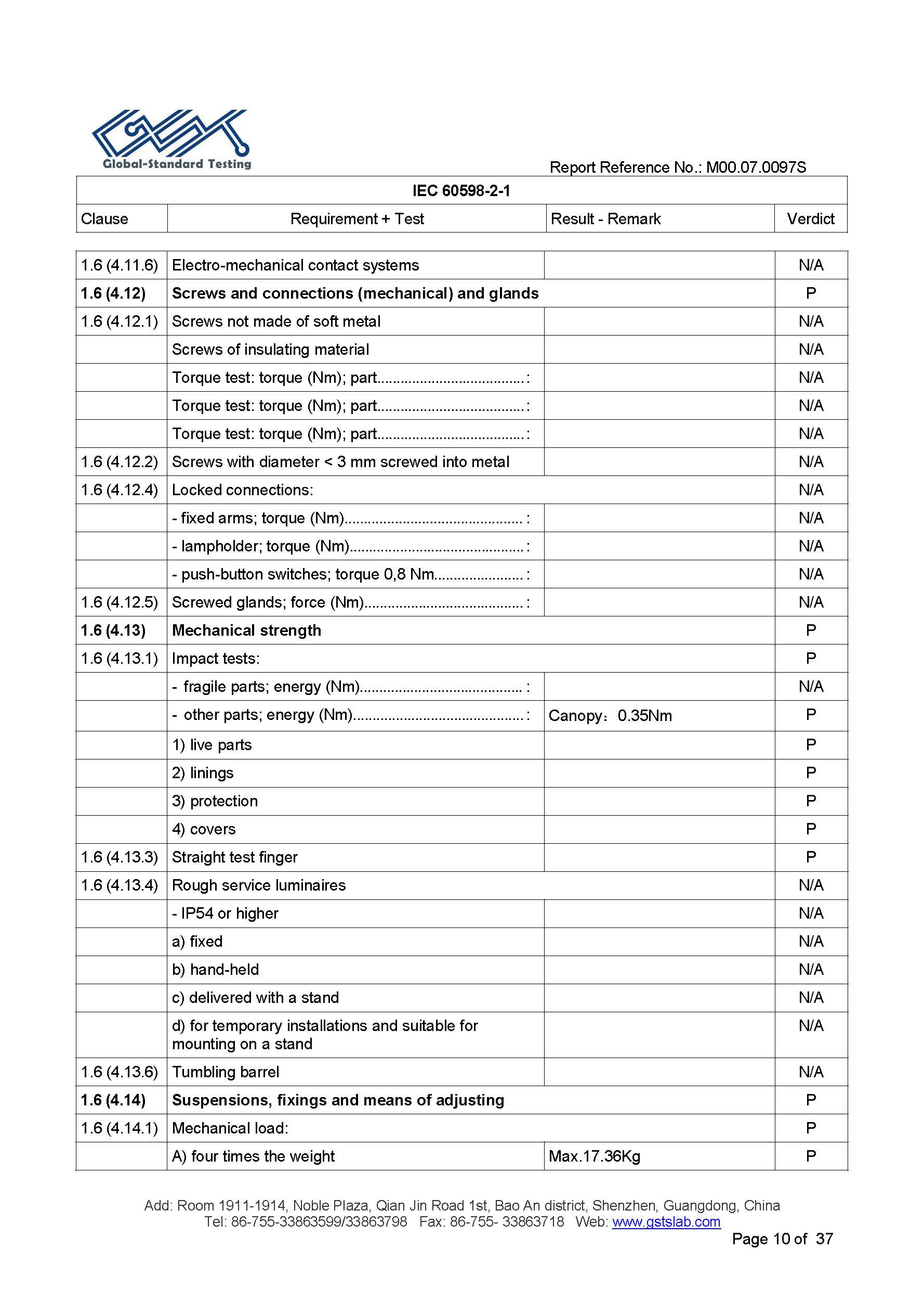 EU LVD test report page 10
