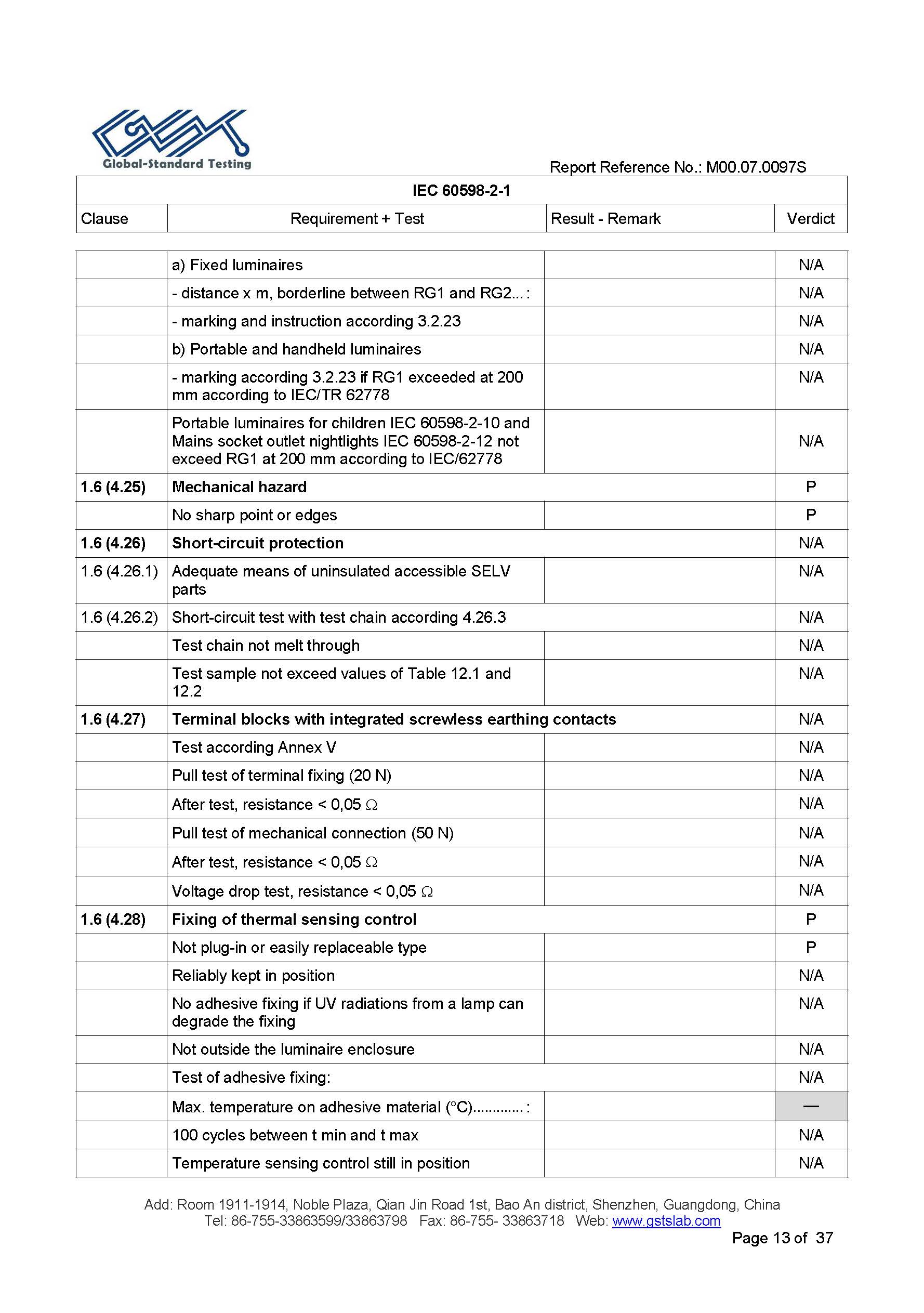 EU LVD test report page 13