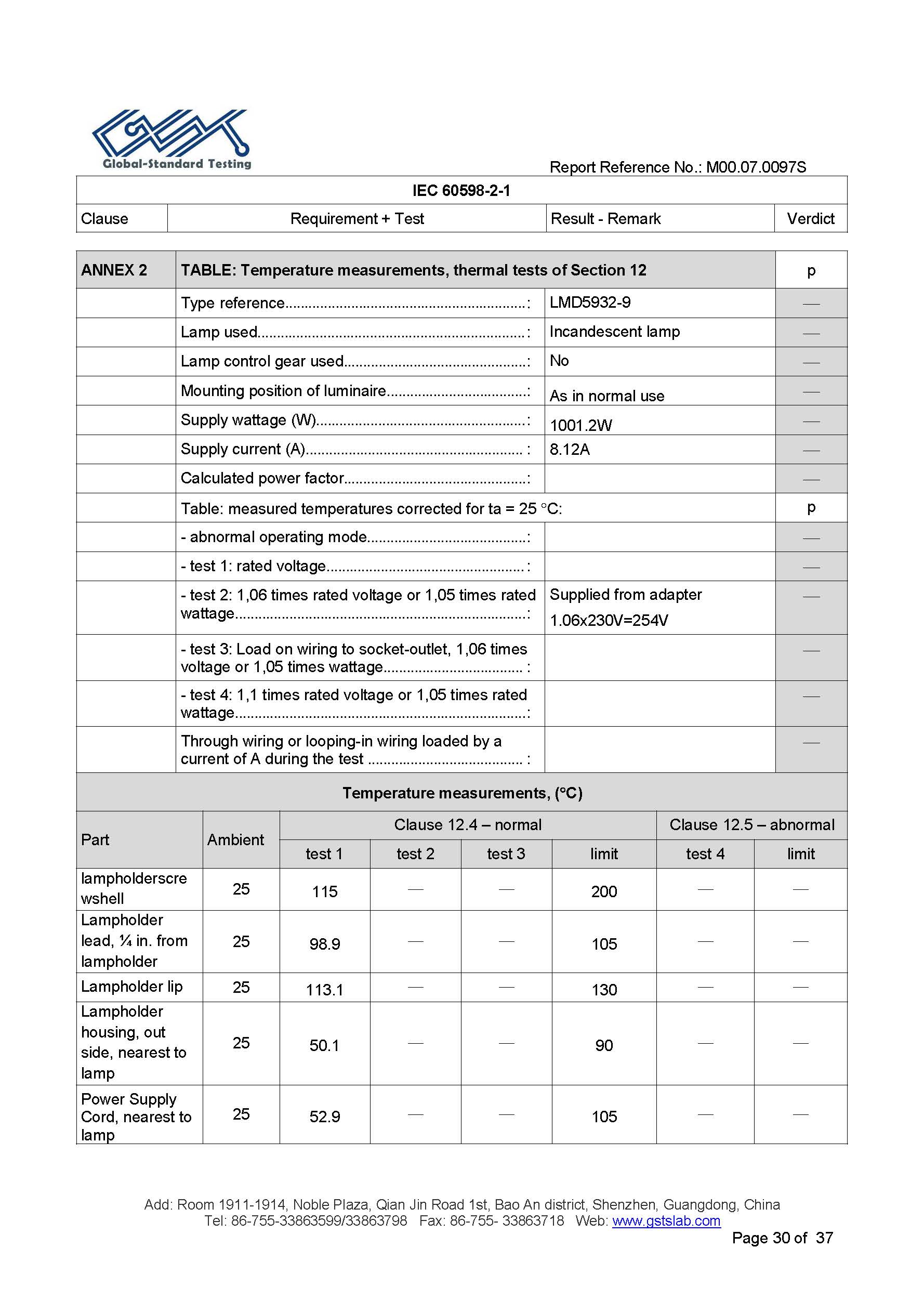 EU LVD test report page 30