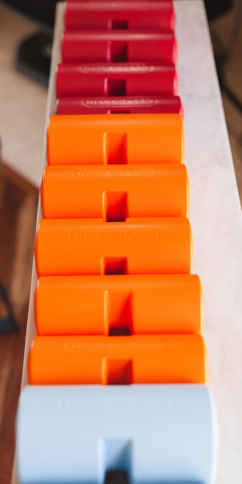 Neck and back shaper foam rolls close-up