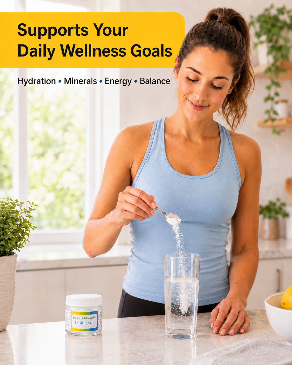 Alkalize detox energize hydrate with Healthy Salt
